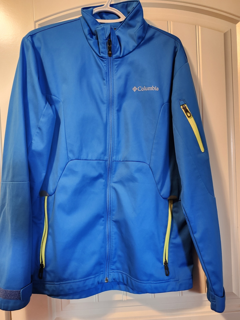 Columbia Kid's Blue Softshell Jacket with Yellow Accents